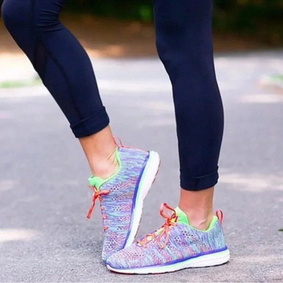 APL Techloom Pro Neon Green Purple & Pink Sneakers Womens Size 6 - Picture 1 of 13